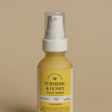 Nettoyant/demaquillant au miel, pollen d’abeille & Curcuma (éclat)