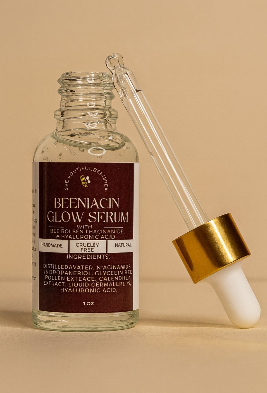 Sérum 3 en 1 acide hyaluronique, niacinamide, pollen d'abeille